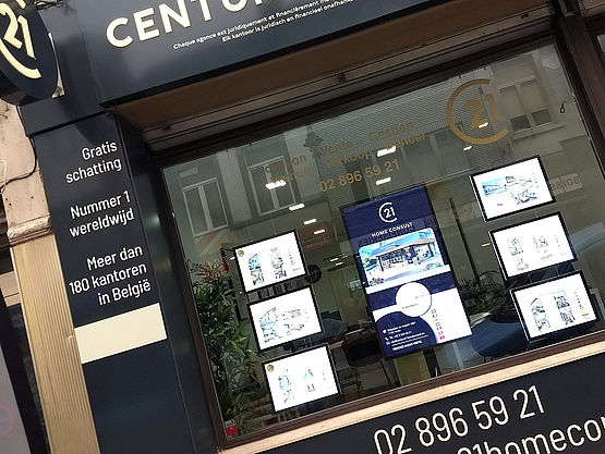 Ecran Vitrine Agence Immobilière Affichage Dynamique TAPTAP